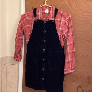 OshKosh Bigosh Girls Black Corduroy Overall Skirt